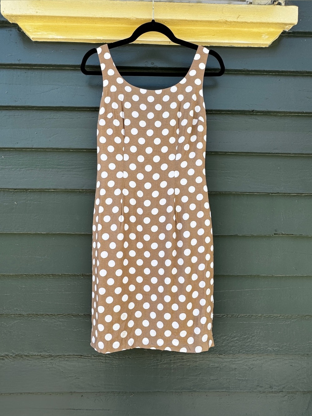 90s Vintage Moda International Brown and White Polka Dot Dress Sz SM